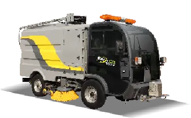 Electric road washer and sweeping vehicle